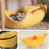 Banana Cat Bed House Cozy Cute Banana Puppy Cushion Kennel Warm Portable Pet Basket Supplies Mat Beds for Cats & Kittens